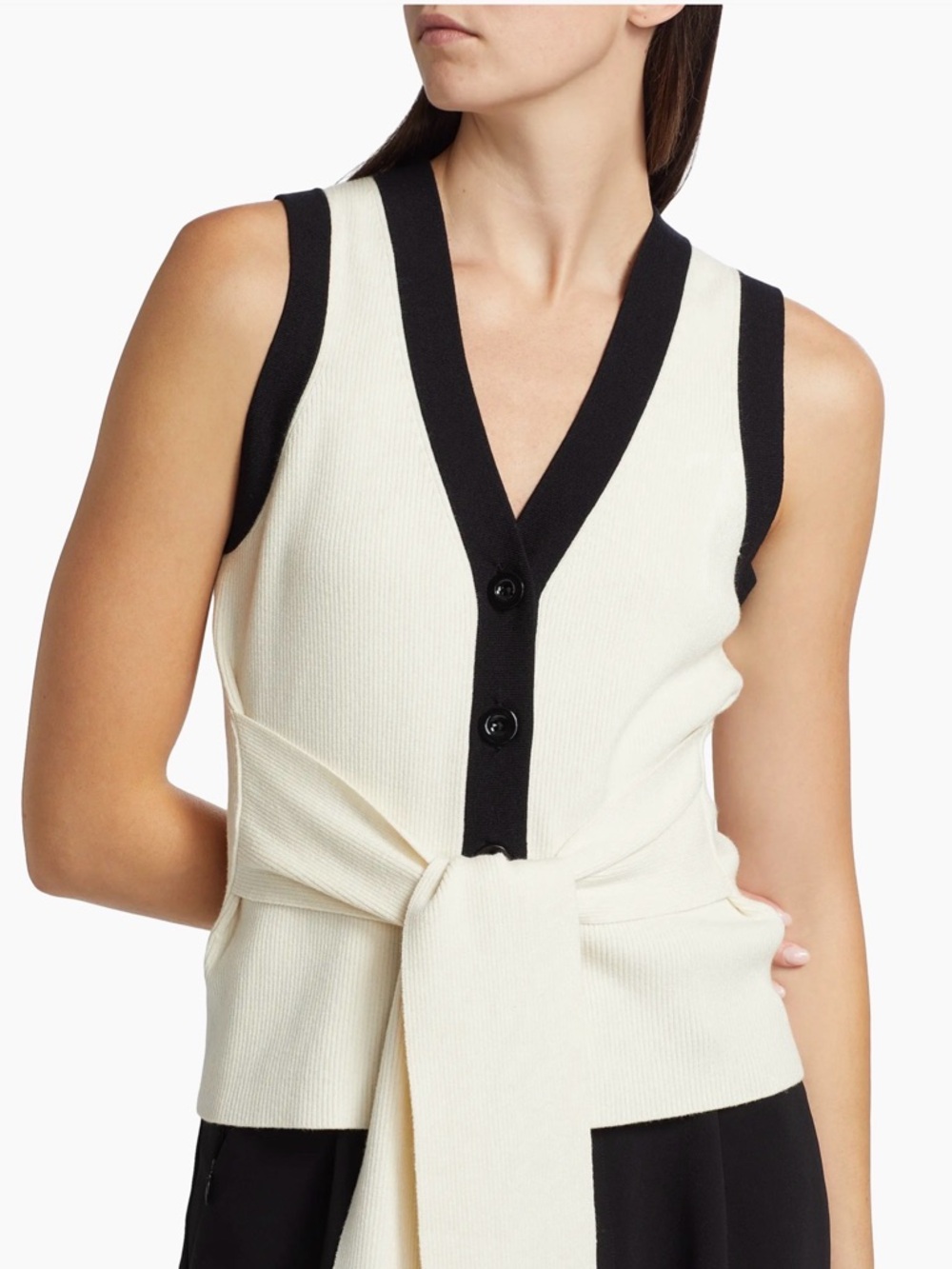 🆕 Toccin Collin’s Knit Tie Waist Top in Ivory Jet